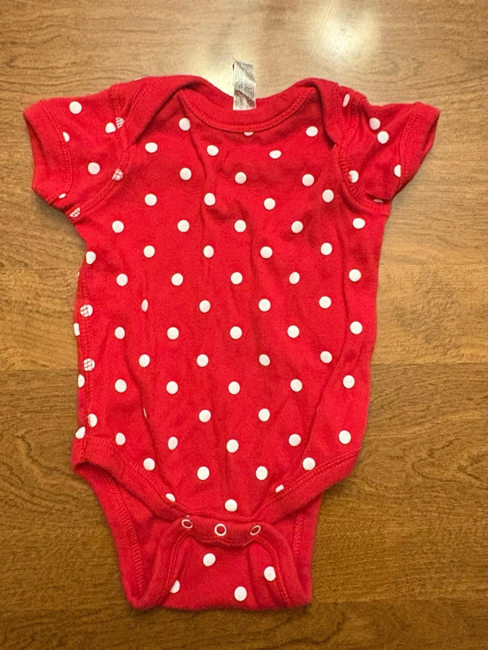 Rabbit Skins Red Polka Dot Short Sleeve Baby Bodysuit